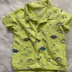 Garanimals Lime Green Dinosaur Button Down Shirt